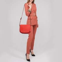 مملوكة مسبقًا حقيبة ماسنجر مايكل كورس هاميلتون جلد أحمر