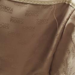 مملوكة مسبقًا Michael Kors Jet Set Off White/Grey Python Embossed and Leather Tote