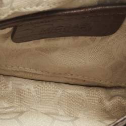 مملوكة مسبقًا حقيبة كروس جلد تمساح منقوش بني غامق مايكل كورس سادل