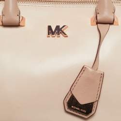 Pre Owned Michael Kors Light Pink/White Leather Nolita Satchel