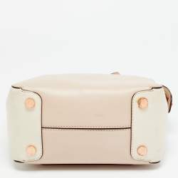 Pre Owned Michael Kors Light Pink/White Leather Nolita Satchel