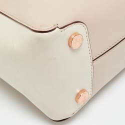 Pre Owned Michael Kors Light Pink/White Leather Nolita Satchel