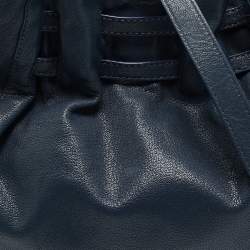 Pre Owned حقيبة هوبو مايكل كورس إيدي جلد أزرق بحري