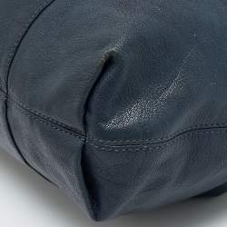 Pre Owned حقيبة هوبو مايكل كورس إيدي جلد أزرق بحري