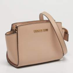 Pre Owned Michael Kors Selma Mini Blush Pink Saffiano Leather Crossbody Bag