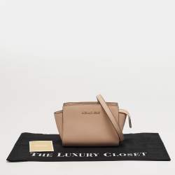 Pre Owned Michael Kors Selma Mini Blush Pink Saffiano Leather Crossbody Bag