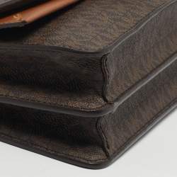 مملوكة مسبقًا Michael Kors Greenwich Medium Signature Brown Coated Canvas and Leather Top Handle Bag