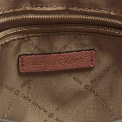 Pre Owned Michael Kors Briley Large Pink Signature Coated Canvas Messenger Bag