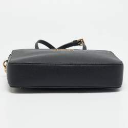 مملوكة مسبقًا Michael Kors Jet Set Black Saffiano Leather Crossbody Bag