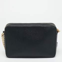 مملوكة مسبقًا Michael Kors Jet Set Black Saffiano Leather Crossbody Bag