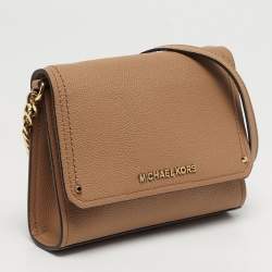 Pre Owned حقيبة كلتش مايكل كورس سلسلة هايز جلد بني صغير