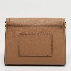 Pre Owned حقيبة كلتش مايكل كورس سلسلة هايز جلد بني صغير