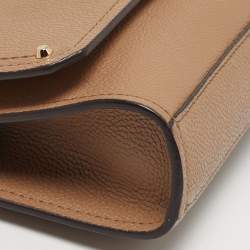 Pre Owned حقيبة كلتش مايكل كورس سلسلة هايز جلد بني صغير