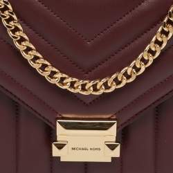 مملوكة مسبقًا حقيبة كتف مايكل كورس ويتني متوسطة جلد مبطن نبيذي بقلّاب
