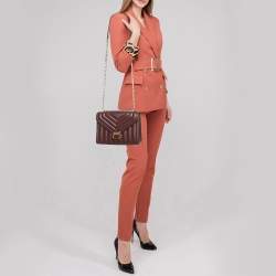 مملوكة مسبقًا حقيبة كتف مايكل كورس ويتني متوسطة جلد مبطن نبيذي بقلّاب