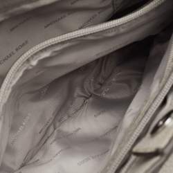 Pre Owned حقيبة كتف مايكل كورس جت سيت جلد رمادي