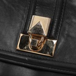 Pre Owned Michael Kors Padlock Black Leather Chain Shoulder Bag