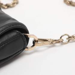 Pre Owned Michael Kors Padlock Black Leather Chain Shoulder Bag