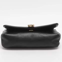 Pre Owned Michael Kors Padlock Black Leather Chain Shoulder Bag