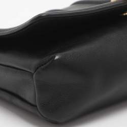 Pre Owned Michael Kors Padlock Black Leather Chain Shoulder Bag