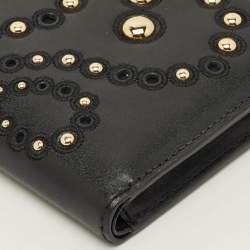 Pre Owned محفظة مايكل كورس أديل مرصعة جلد أسود معصم للهاتف