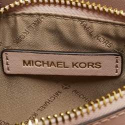 Pre Owned Michael Kors Mercer Mini Light Pink/Beige Signature Coated Canvas and Leather Tote