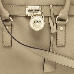 Pre Owned حقيبة يد مايكل مايكل كورس Hamiltion North South كبيرة جلد بنية