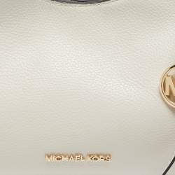 Pre Owned Michael Kors Joan Medium Off White Leather Shoulder Bag