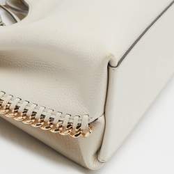 Pre Owned Michael Kors Joan Medium Off White Leather Shoulder Bag