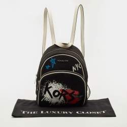 مملوكة مسبقًا Michael Kors Abbey Small Black/White Canvas Graffiti Backpack