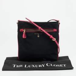 Pre Owned حقيبة كروس مايكل كورس كلسي نايلون كبير أسود/فوشيا