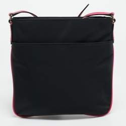 Pre Owned حقيبة كروس مايكل كورس كلسي نايلون كبير أسود/فوشيا