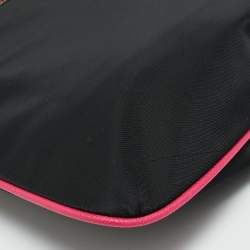 Pre Owned حقيبة كروس مايكل كورس كلسي نايلون كبير أسود/فوشيا