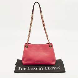 Pre Owned Michael Kors Jet Set Chain Coral Pink Leather Shoulder Bag