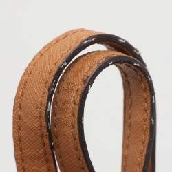 Pre Owned Michael Kors Jet Set Brown Saffiano Leather Snap Pocket Tote