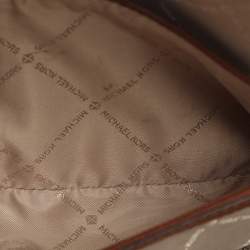 Pre Owned Michael Kors Sonia Medium Brown Signature Coated Canvas Shoulder Bag
