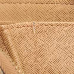 Pre Owned محفظة مايكل كورس سحاب مستدير جيت ست جلد نقش تمساح بنية