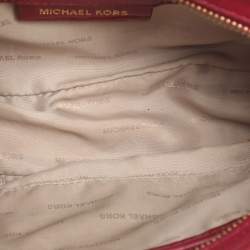 Pre Owned حقيبة كتف مايكل كورس جيني جلد منقوش بجلد التمساح فوشيا متوسطة