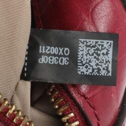 Pre Owned حقيبة كتف مايكل كورس جيني جلد منقوش بجلد التمساح فوشيا متوسطة