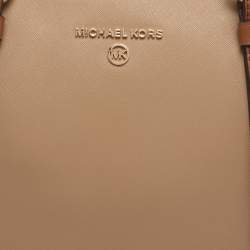 Pre Owned Michael Kors Sullivan Small Beige/Brown Saffiano Leather Tote