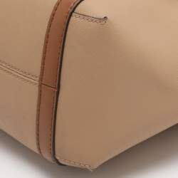 Pre Owned Michael Kors Sullivan Small Beige/Brown Saffiano Leather Tote