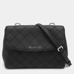 مملوكة مسبقًا حقيبة مايكل كورس أفا جلد رصاصي متوسطة بيد علوية