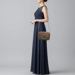 Pre Owned حقيبة كروس مايكل كورس جت ست قماش بني بشعار وجلد