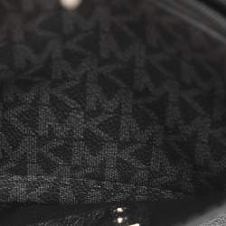 مملوكة مسبقًا Michael Kors Rose Black/Grey Signature Coated Canvas and Leather Shoulder Bag