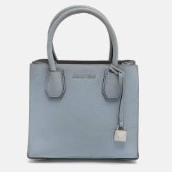 مملوكة مسبقًا Michael Kors Mercer Small Light Blue Leather Tote