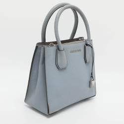 Pre Owned Michael Kors Mercer Small Light Blue Leather Tote