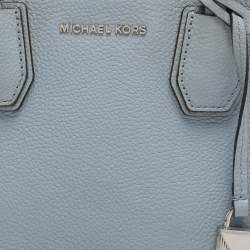 Pre Owned Michael Kors Mercer Small Light Blue Leather Tote