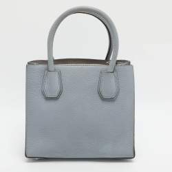 Pre Owned Michael Kors Mercer Small Light Blue Leather Tote