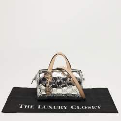 Pre Owned حقيبة كروس بودي مايكل كورس غريسون مرآة فضي نقشة مميزة جلد لمّاع دوفل