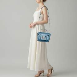 مملوكة مسبقًا Michael Kors Manhattan Medium Blue Leather Top Handle Bag